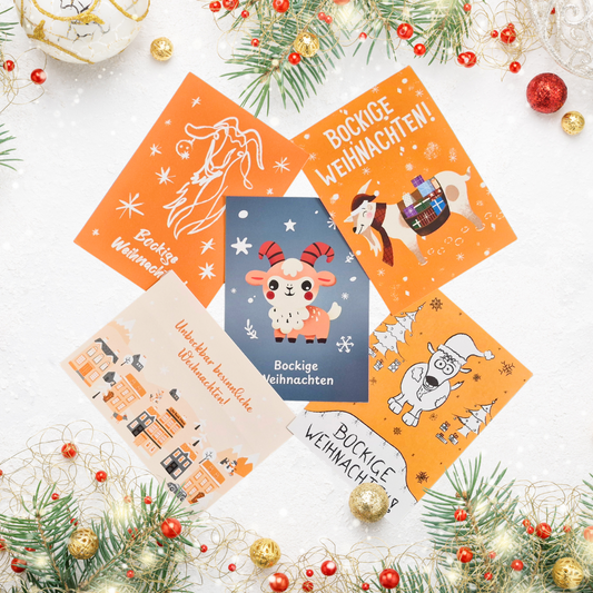 Bockige Weihnachten - Postkarten-Set - 5 Stück