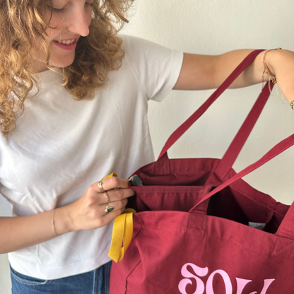 Tasche "Solidarität" - Burgundy Shopper
